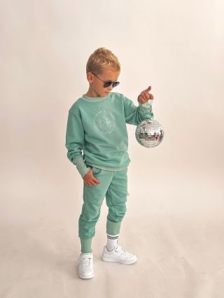 Nová prechodná bubbe mikinka Matty s teplákmi a dvojvrstvovou čiapkou v novej farbe smoke mint 🤍 vysoké patenty pre ľahké...